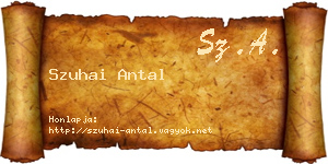 Szuhai Antal névjegykártya